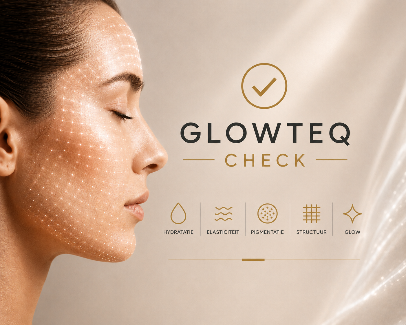 Vrouw met egale, stralende huid houdt Matrixneedling Enzymatic Peeling Essential Solution vast