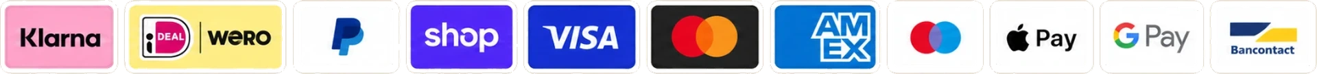 Beschikbare betaalmethoden: iDEAL, Klarna, Bancontact, Visa, Mastercard, American Express, PayPal